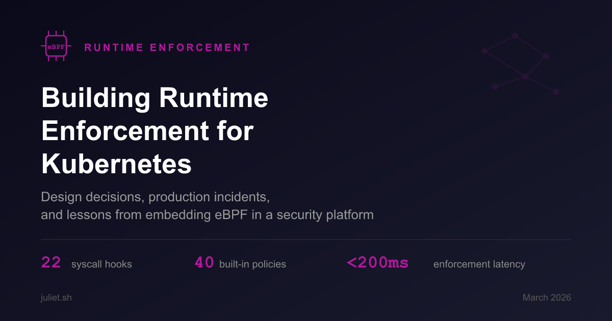 Tuntimo Building Building Runtime Enforcement for Kubernetes with eBPF - Juliet